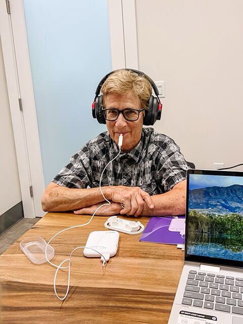 A Patient Testing the Lenire Device at Alaska Hearing & Tinnitus Center